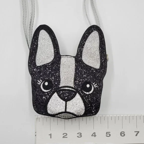 Justice Glitter Boston Terrier Mini Cross Body Bag - Picture 8 of 14